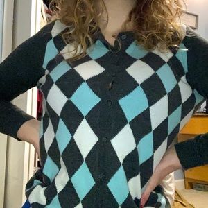 "346" Brooks Brother Argyle Cardigan Sweather.